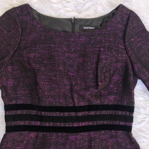 NWT Ellen Tracy Magenta and Black Dress